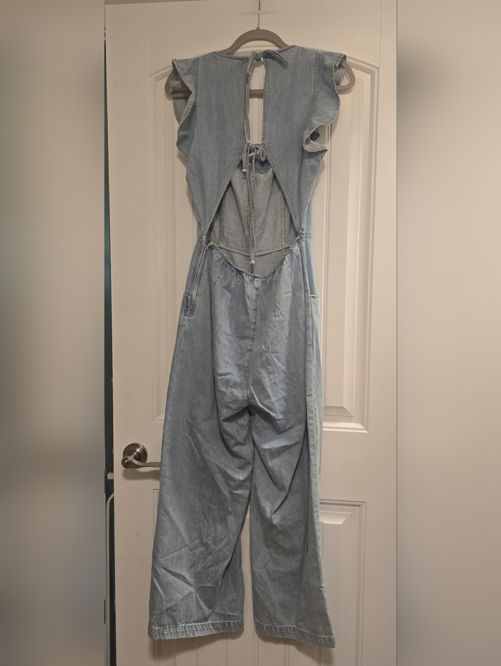 Boutique MIOU MUSE Denim Ruffle Sleeve Jumpsuit - Picture 4 of 10
